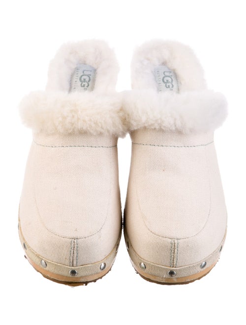 UGG Suede Fur Trim Mules