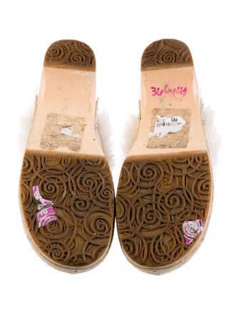 UGG Suede Fur Trim Mules