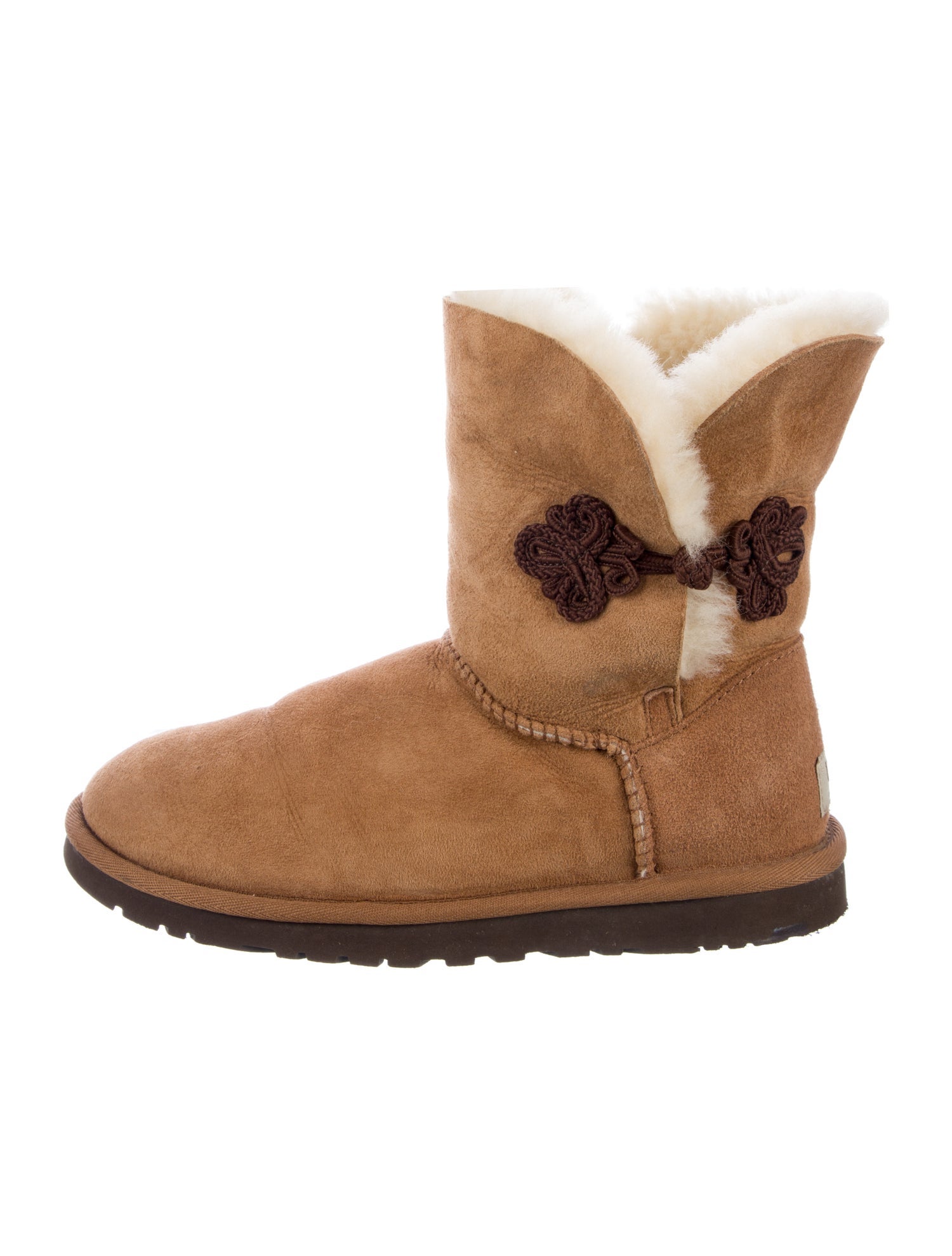 UGG Suede Fur Trim Boots