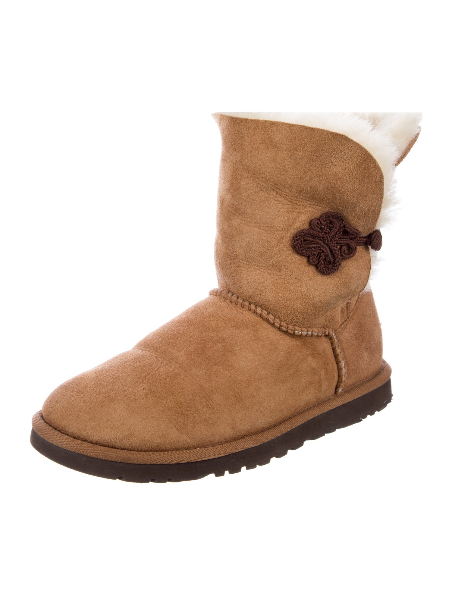 UGG Suede Fur Trim Boots