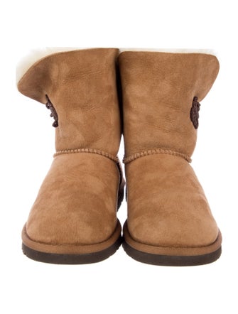 UGG Suede Fur Trim Boots