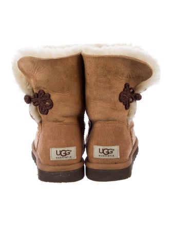 UGG Suede Fur Trim Boots
