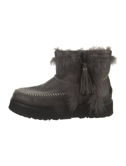 UGG Leather Whipstitch Trim Lace-Up Boots