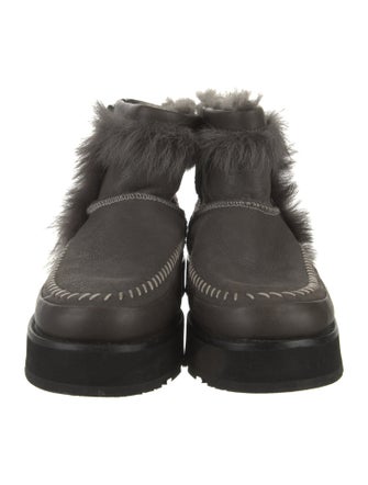 UGG Leather Whipstitch Trim Lace-Up Boots