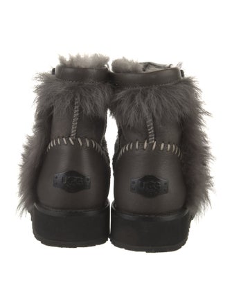 UGG Leather Whipstitch Trim Lace-Up Boots