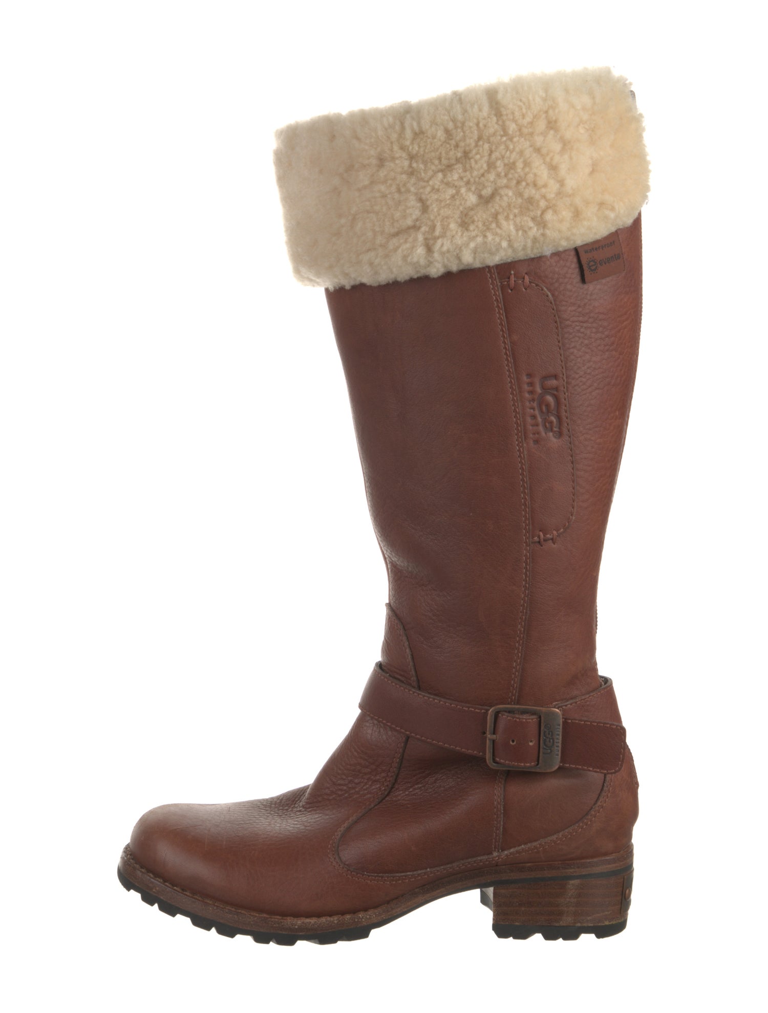 UGG Leather Fur Trim Riding Boots