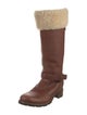 UGG Leather Fur Trim Riding Boots