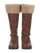 UGG Leather Fur Trim Riding Boots