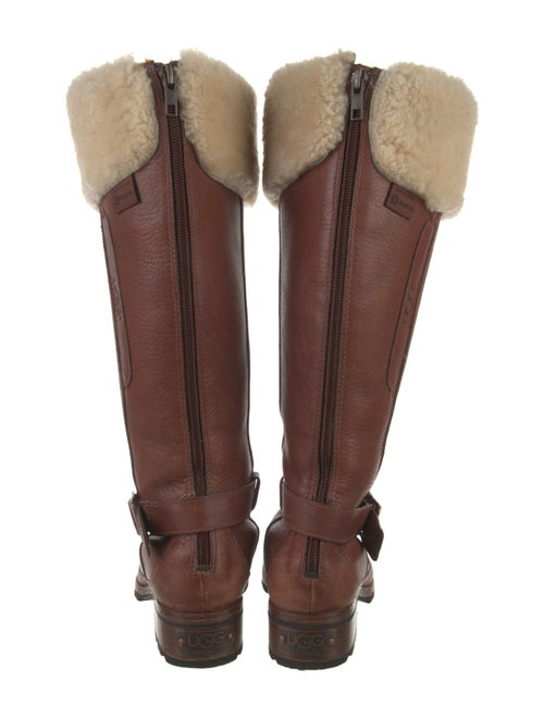 UGG Leather Fur Trim Riding Boots