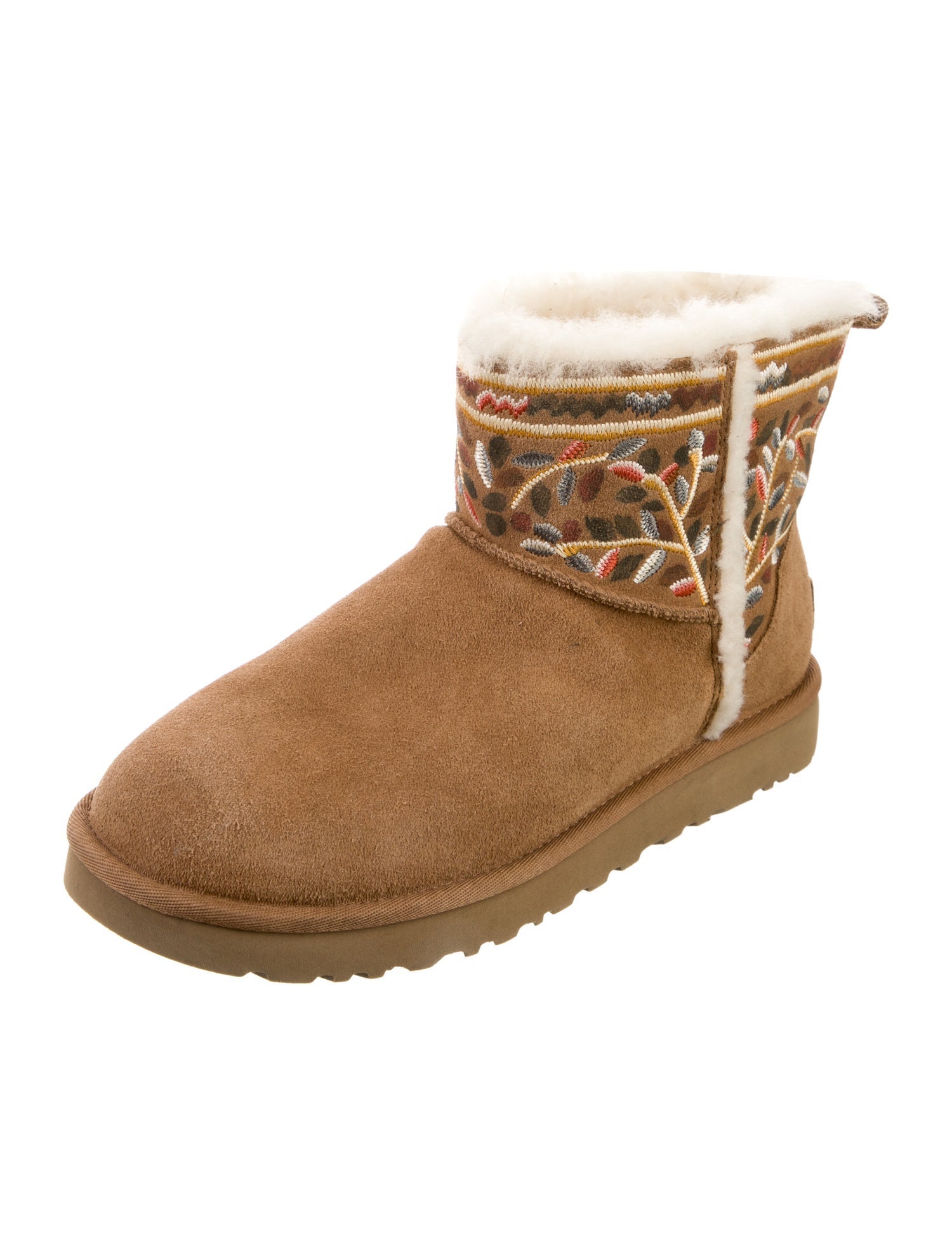 UGG Suede Fur Trim Boots