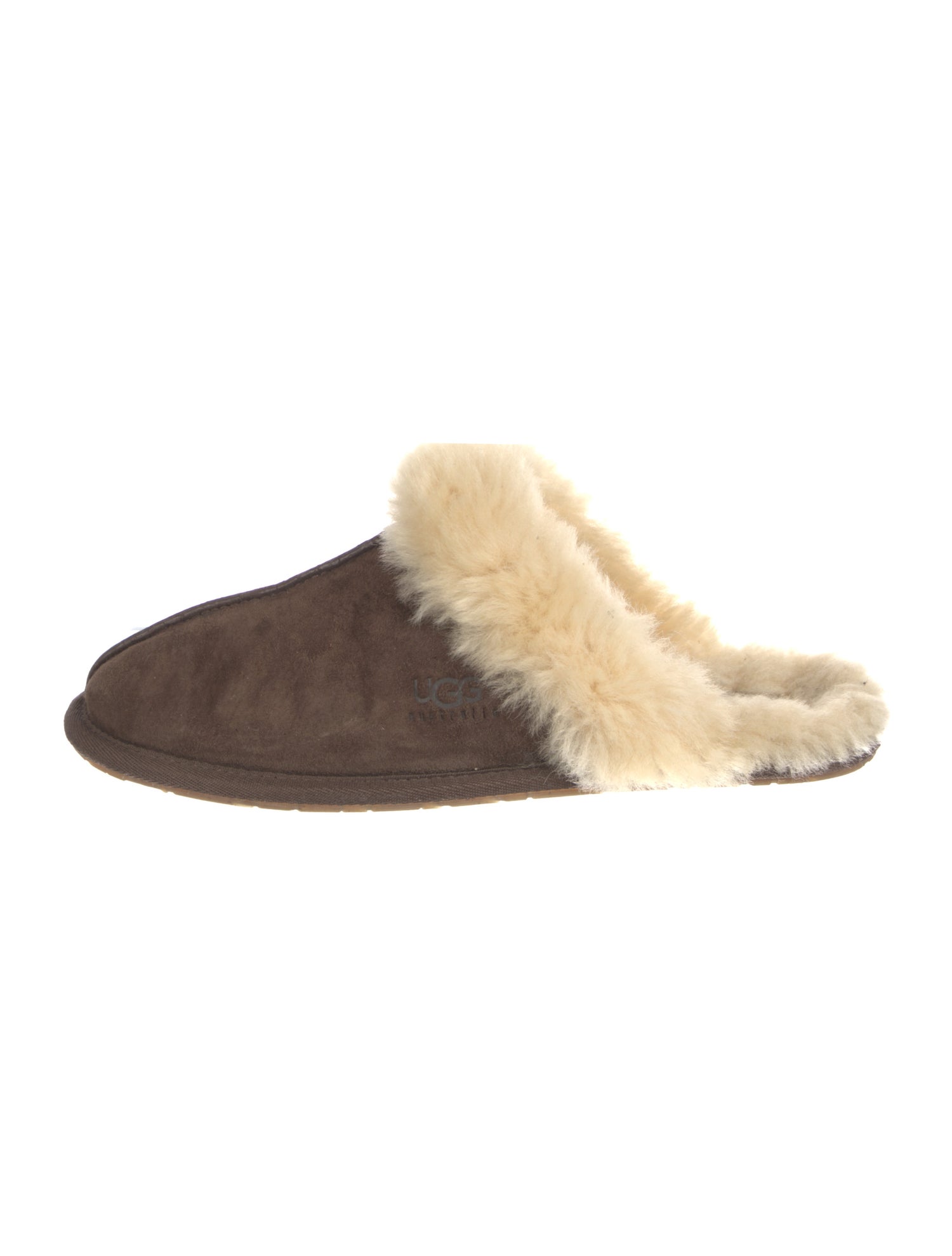 UGG Suede Fur Trim Mules