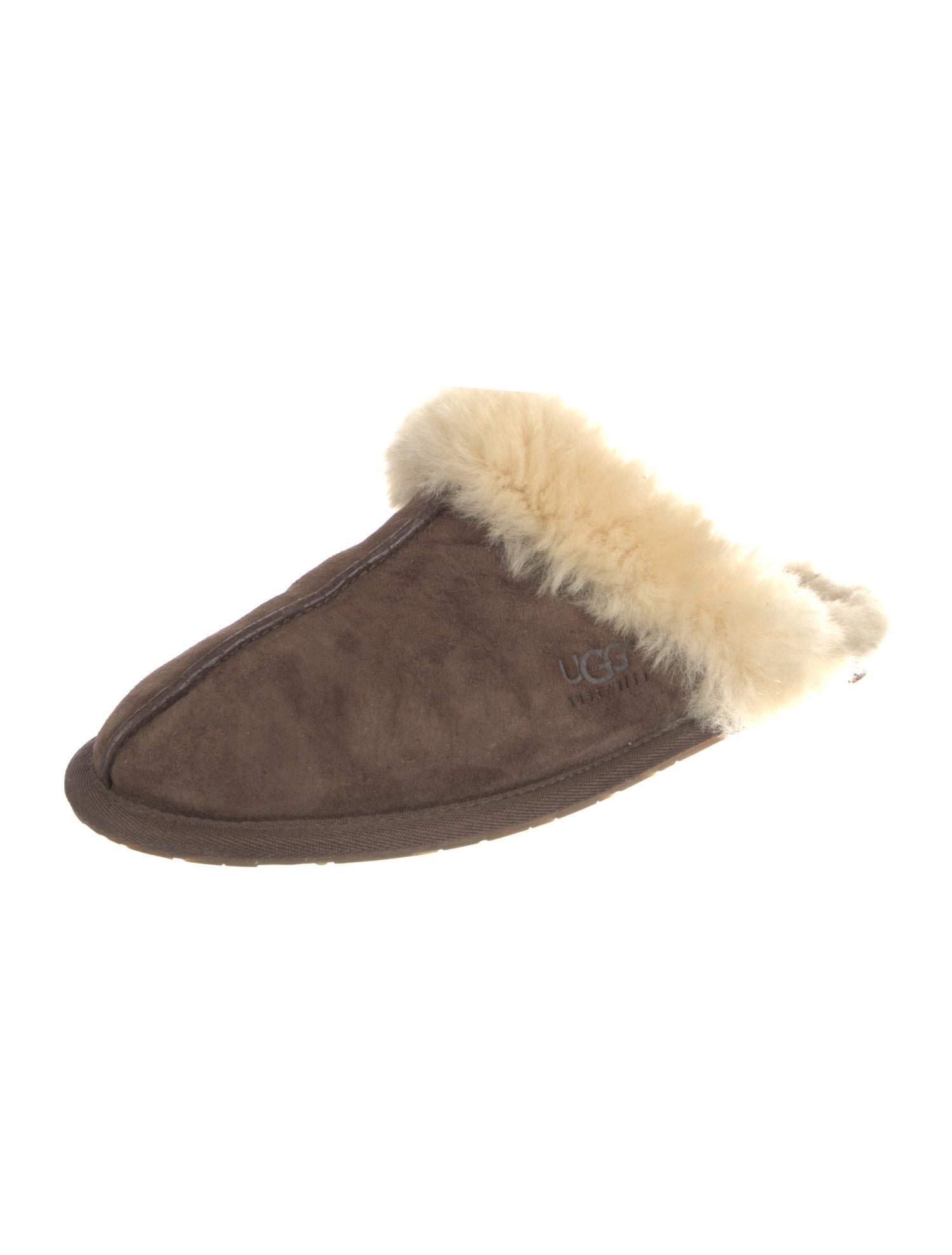 UGG Suede Fur Trim Mules