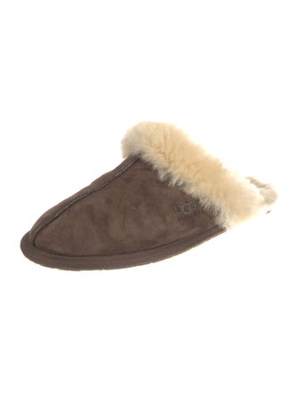 UGG Suede Fur Trim Mules