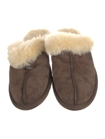 UGG Suede Fur Trim Mules