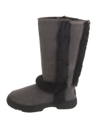 UGG Suede Fur Trim Boots