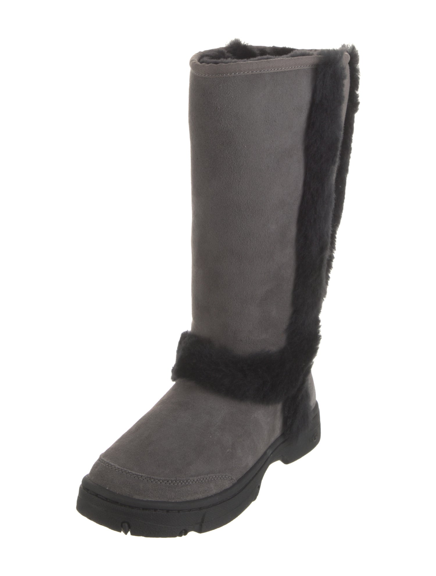 UGG Suede Fur Trim Boots