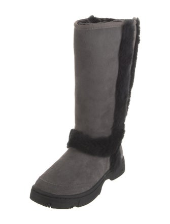 UGG Suede Fur Trim Boots