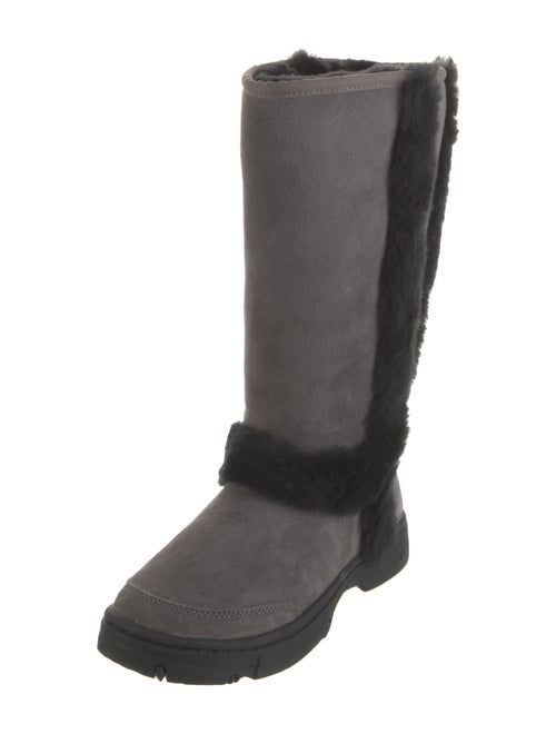 UGG Suede Fur Trim Boots