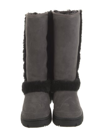 UGG Suede Fur Trim Boots