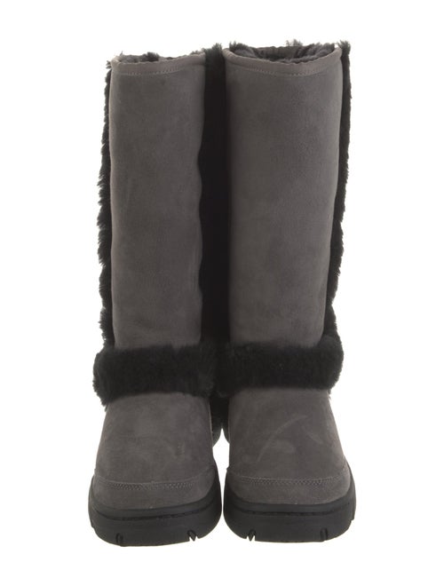 UGG Suede Fur Trim Boots