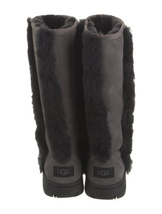 UGG Suede Fur Trim Boots