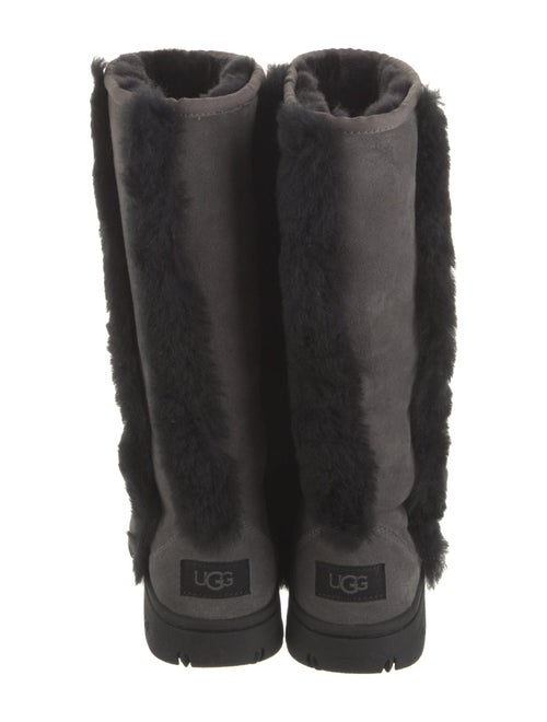 UGG Suede Fur Trim Boots