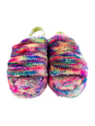 UGG Faux Fur Printed Slingback Sandals