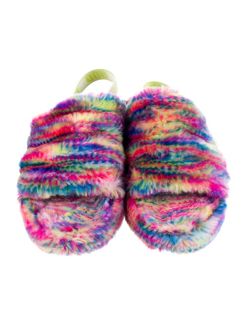 UGG Faux Fur Printed Slingback Sandals