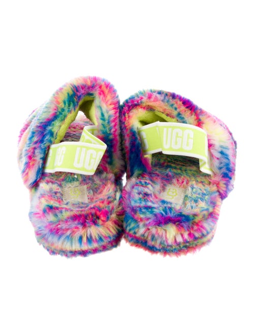 UGG Faux Fur Printed Slingback Sandals