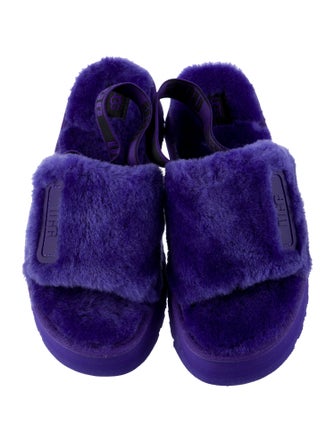UGG Faux Fur Slingback Sandals