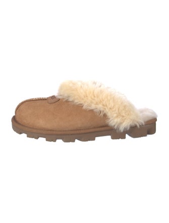 UGG Suede Fur Trim Mules