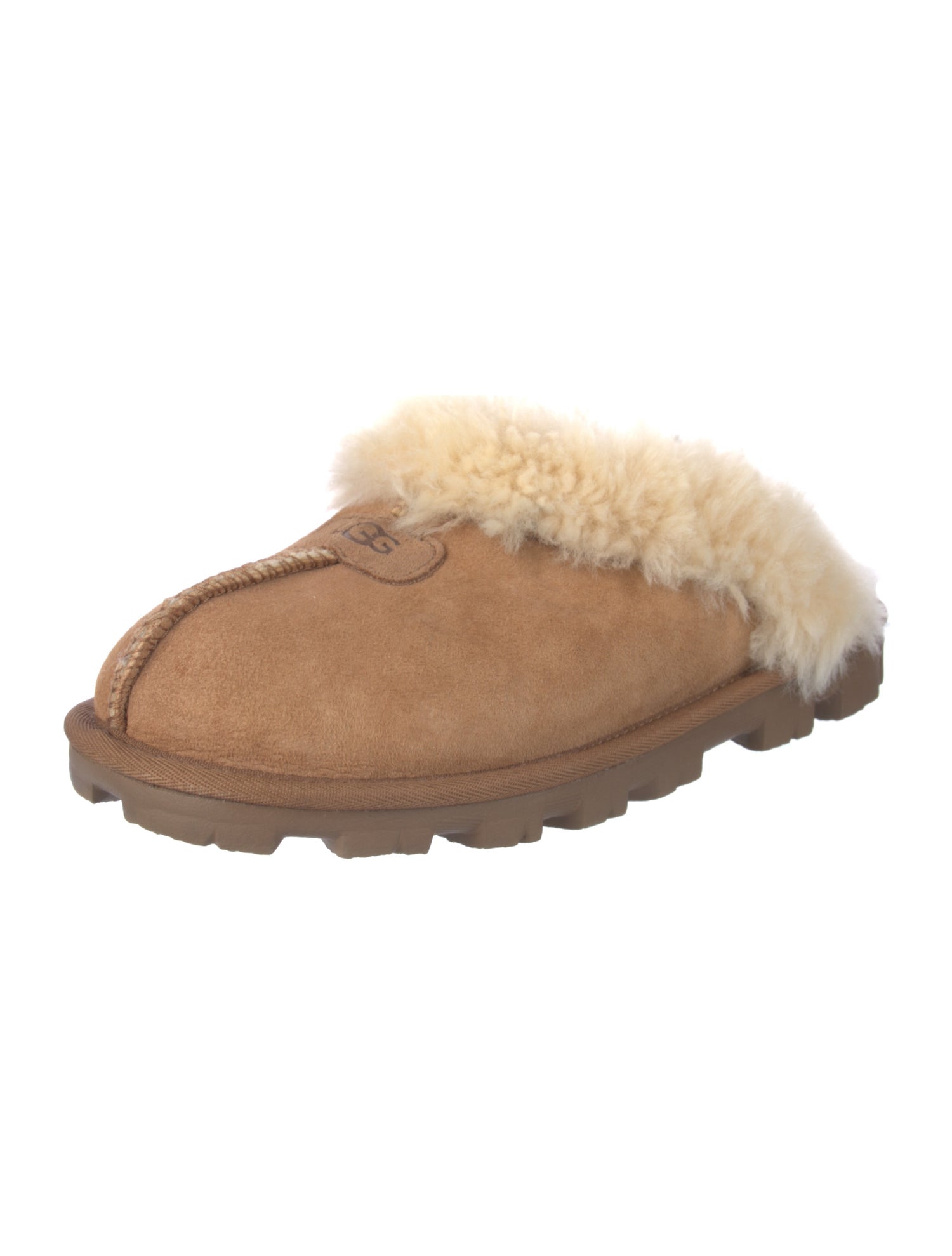 UGG Suede Fur Trim Mules