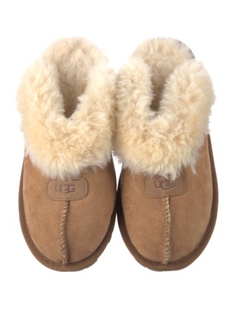 UGG Suede Fur Trim Mules