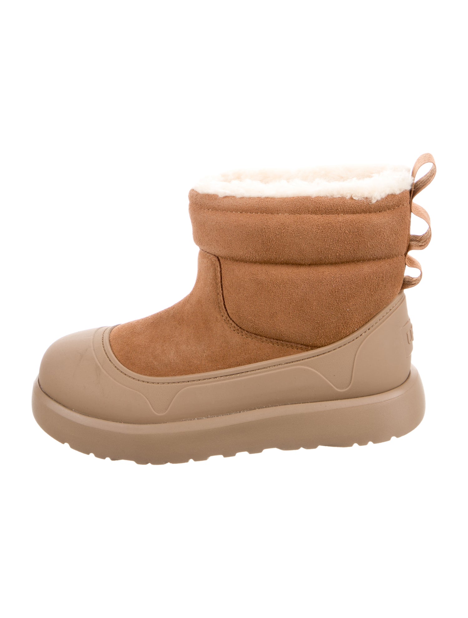 UGG Suede Wool Ankle Flat Rubber Boots