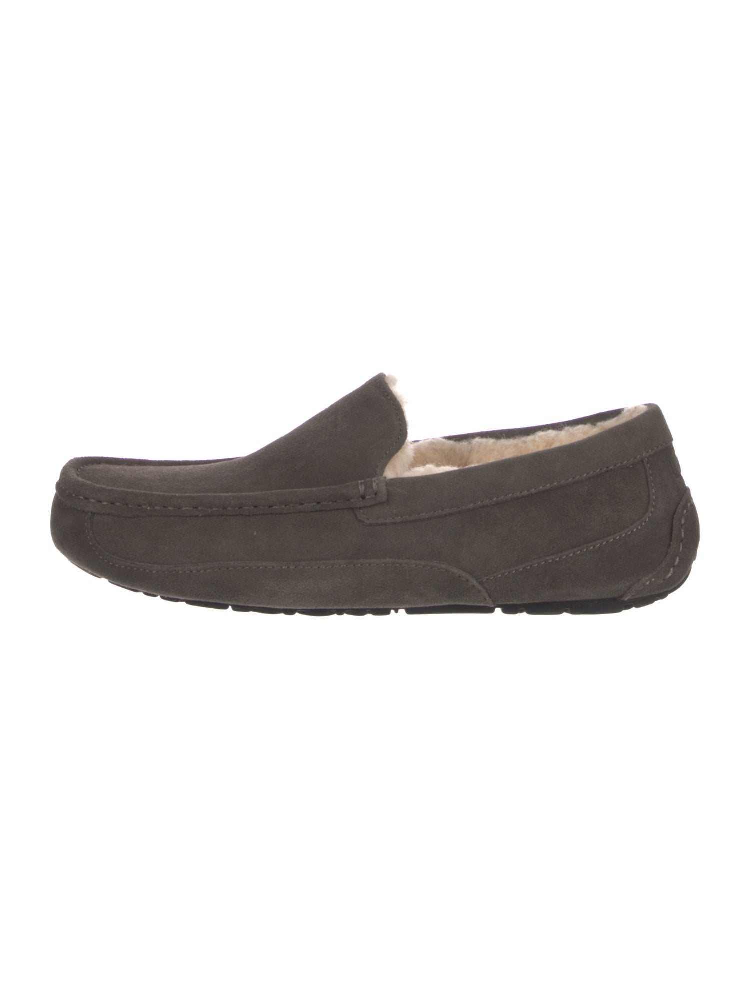 UGG Suede Fur Trim Slippers