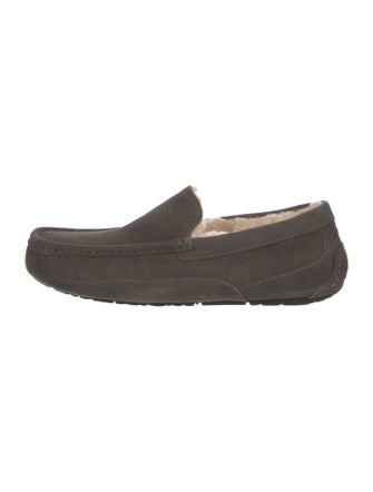 UGG Suede Fur Trim Slippers