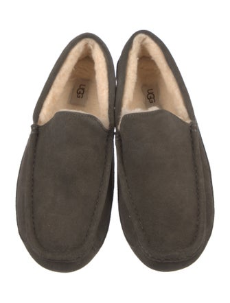 UGG Suede Fur Trim Slippers