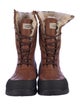 UGG Leather Fur Trim Snow Boots
