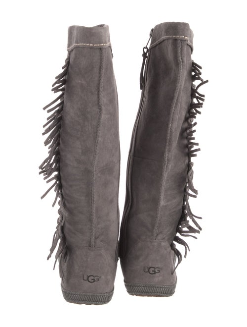 UGG Suede Fringe Trim Accent Boots