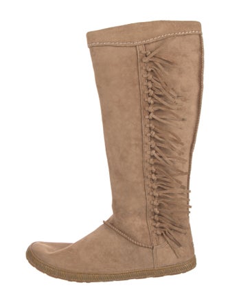 UGG Suede Fringe Trim Accent Boots