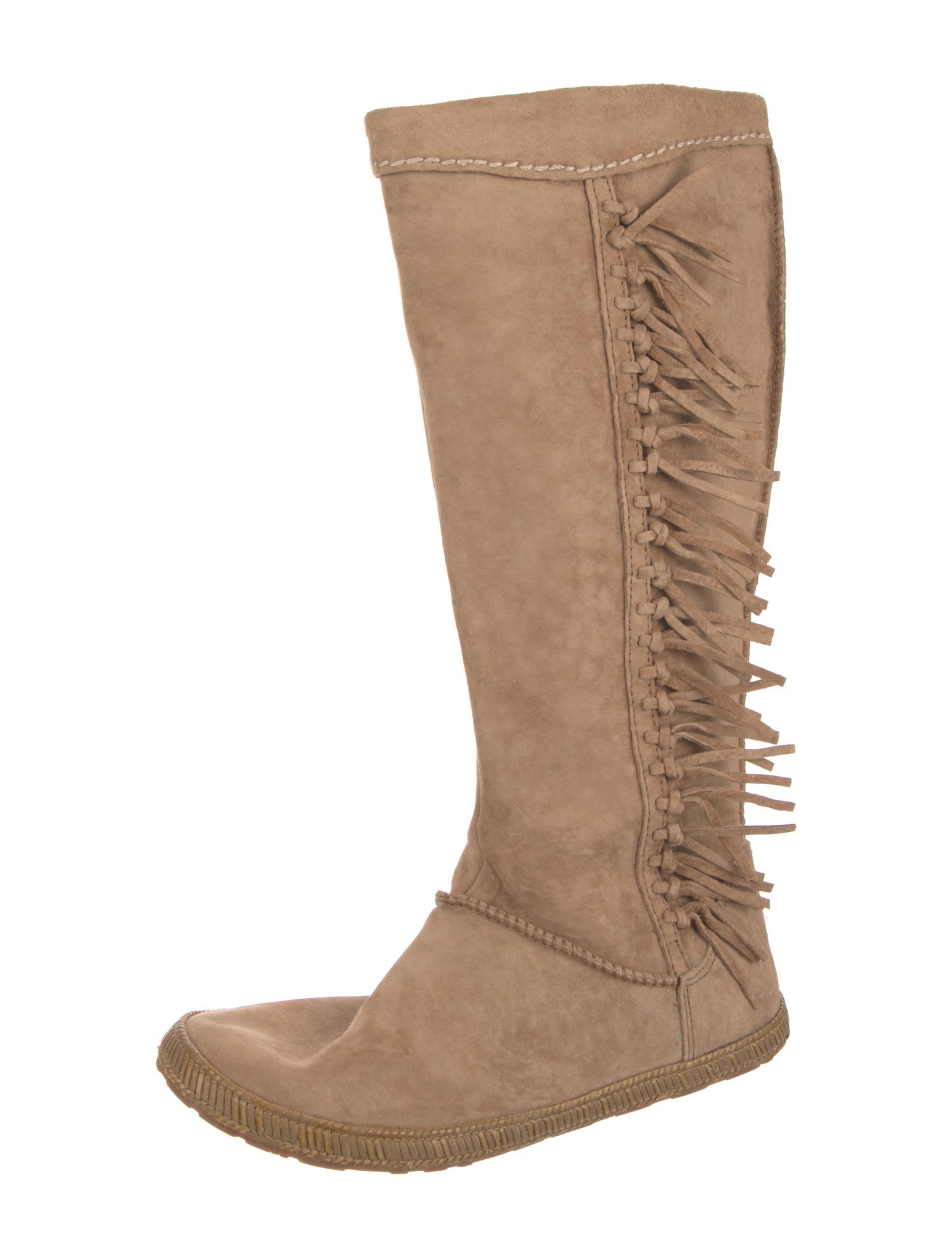 UGG Suede Fringe Trim Accent Boots