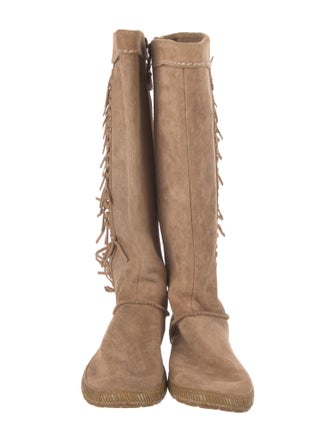 UGG Suede Fringe Trim Accent Boots