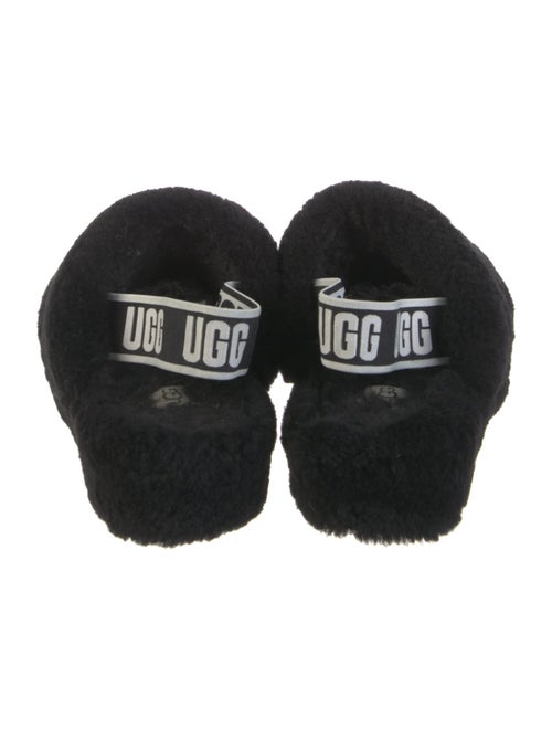 UGG Fur Floral Print Slingback Sandals