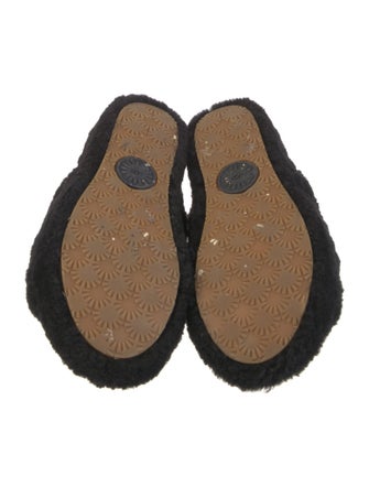 UGG Fur Floral Print Slingback Sandals