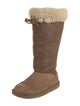 UGG Suede Colorblock Pattern Lace-Up Boots