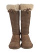 UGG Suede Colorblock Pattern Lace-Up Boots
