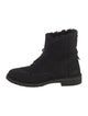UGG Suede Fur Trim Combat Boots