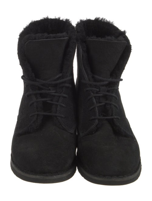 UGG Suede Fur Trim Combat Boots