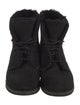 UGG Suede Fur Trim Combat Boots