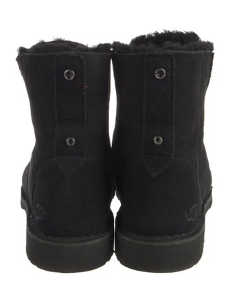 UGG Suede Fur Trim Combat Boots
